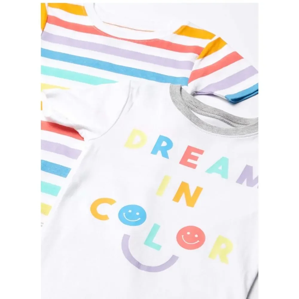 Carter’s Girls 2T 4 Piece Cotton Pajama Set Rainbow Dream In Color